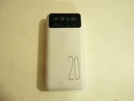 POWERBANK 20`000 mAh MIT 2 USB AUSGÄNGEN , LICHT + LADEKABEL